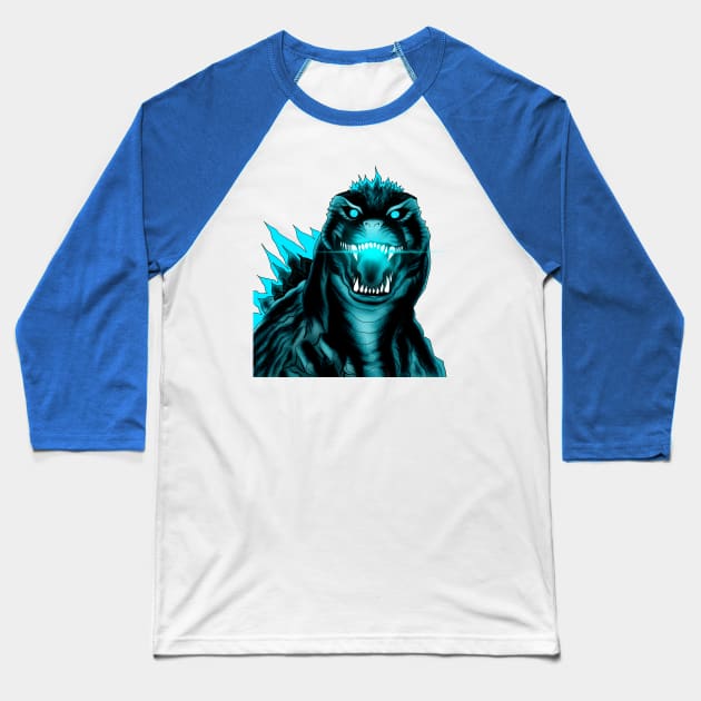 godzilla in the mist, dragon breath Baseball T-Shirt by jorge_lebeau